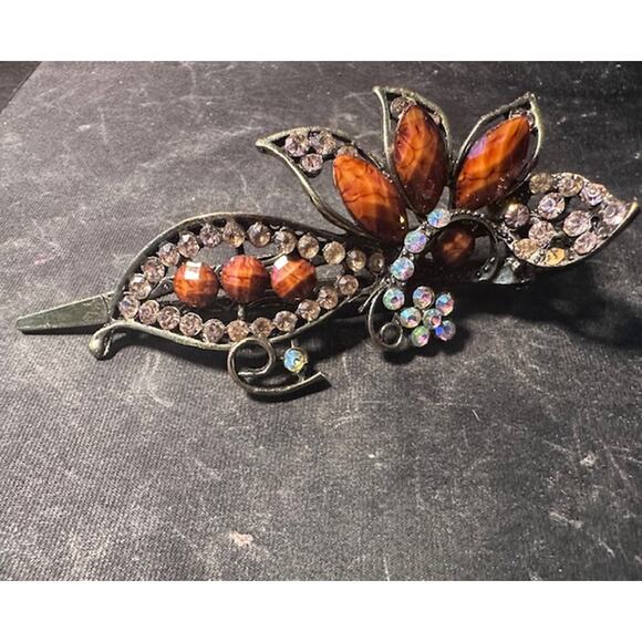 Brown Elegant NWT Half Bird Hair Clip / Barrette - Picture 2 of 2